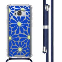 imoshion Design Hülle mit Band Samsung Galaxy S8 - Cobalt Blue Flowers Connect