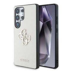Guess 4G Metal Logo Saffiano Backcover für das Samsung Galaxy S25 Ultra - Beige