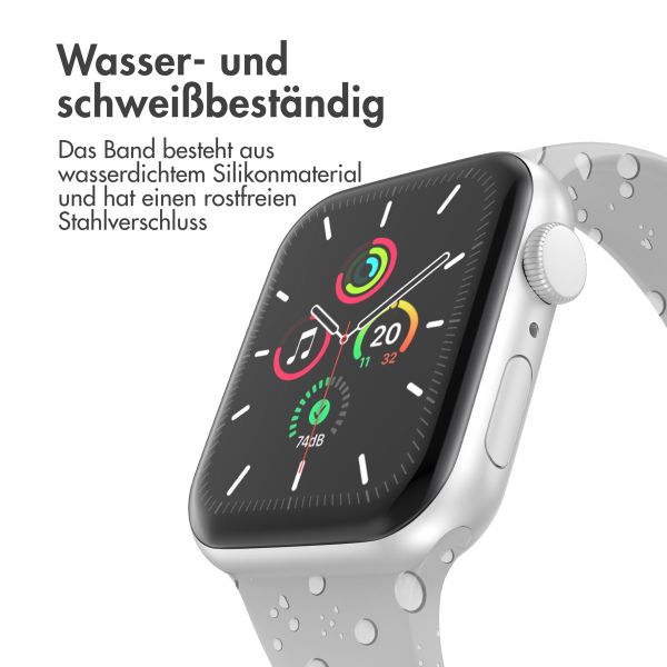 imoshion Silikonband⁺ für die Apple Watch Series 1 bis 9 / SE (38/40/41 mm) | Series 10 (42 mm) - Fog - Größe S/M