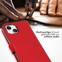 Selencia Echtleder Klapphülle für das iPhone 15 Plus - Rot