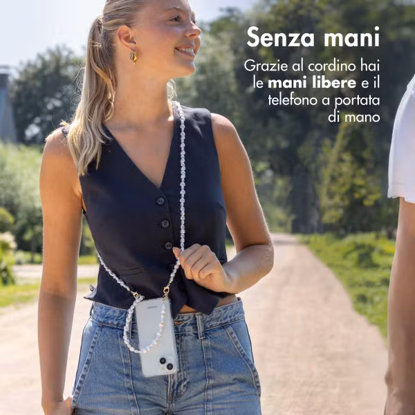 imoshion Back Cover mit Band + Armband Apple iPhone 14 Pro Max - Perlenherzen