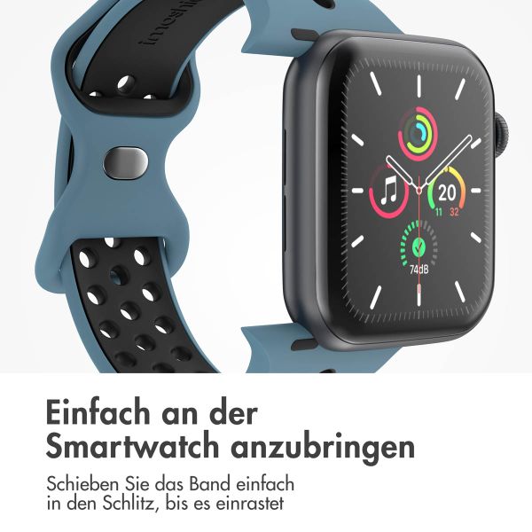 imoshion Sportarmband⁺ für die Apple Watch Series 1 bis 10 / SE / Ultra (2) (44/45/46/49 mm) - Größe M/L - Celestial Teal & Black