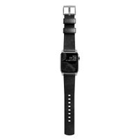 Nomad Modernes Lederarmband für das  Apple Watch Series 1 t/m 11 / SE / Ultra (44/45/46/49 mm) - Black / Silver