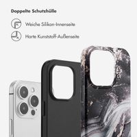 Selencia Vivid Tough Back Cover für das iPhone 14 Pro - Chic Marble Black