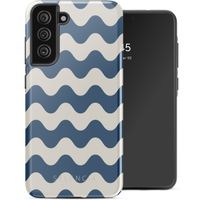 Selencia Vivid Back Cover Samsung Galaxy S21 FE - Wave Vibes Classic Blue
