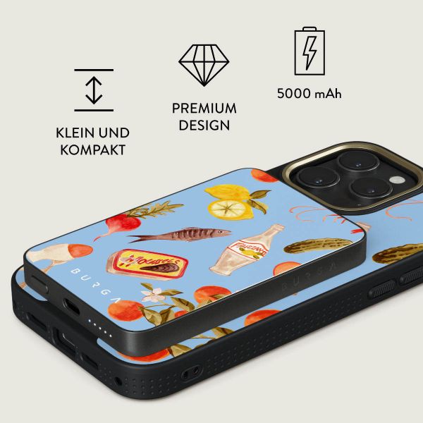 Burga Magnetische Powerbank 5.000 mAh - MagSafe und Qi2 - Al Fresco / Gunmetal