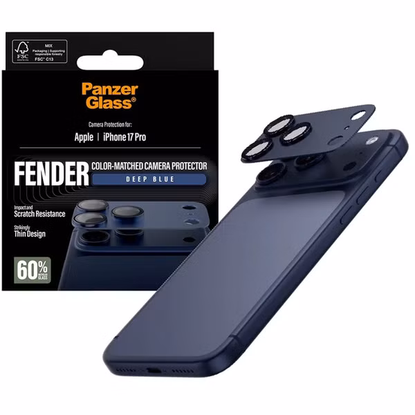 PanzerGlass Fender Kameraschutz für das iPhone 17 Pro - Deep Blue