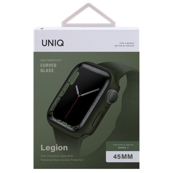 Uniq Legion Apple Watch Hülle mit Gehärtetem Glas-Displayschutz für die Apple Watch 7-9 - 45 mm - Hunter Green