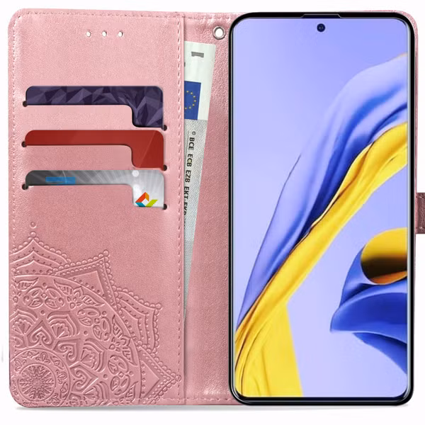 Mandala Klapphülle Rosa für das Samsung Galaxy A51