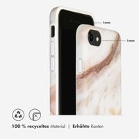 Selencia Aurora Fashion Back Case für das iPhone SE (2022 / 2020) / 8 / 7 - ﻿Strapazierfähige Hülle - 100 % recycelt - Weißer Marmor