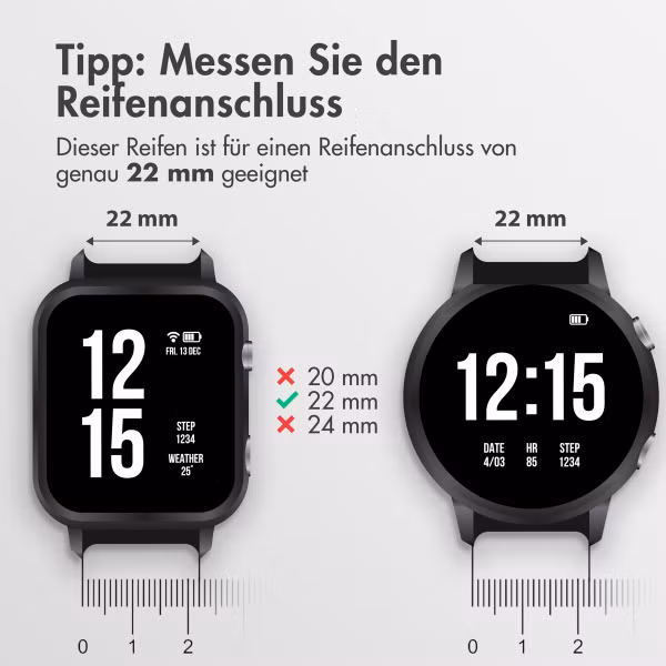 imoshion Silikonband Sport - 22-mm-Universalanschluss - Weiß / Schwarz