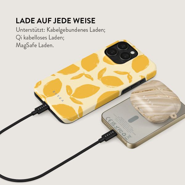 Burga Magnetische Powerbank 5.000 mAh - Geeignet für MagSafe und Qi2 - Lemon Tart / Gold