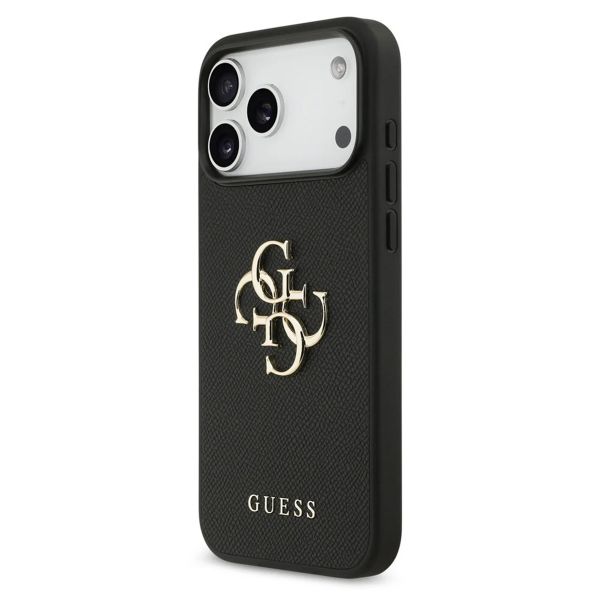 Guess Big 4G Logo Hülle Grained Apple iPhone 17 Pro Max - Schwarz