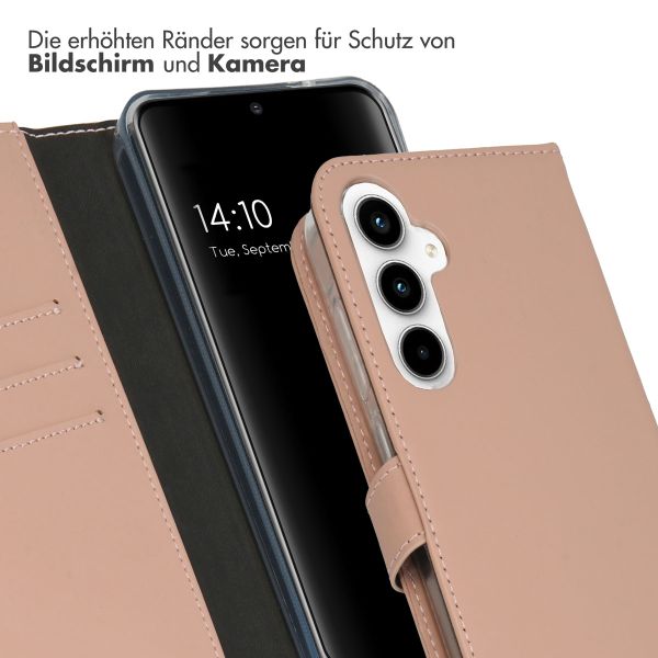 Selencia Echtleder Klapphülle für das Samsung Galaxy A55 - Dusty Pink