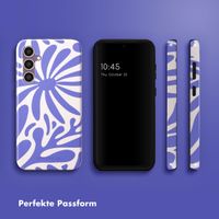 Selencia Vivid Back Cover Samsung Galaxy S23 FE - Modern Bloom Sapphire Blue