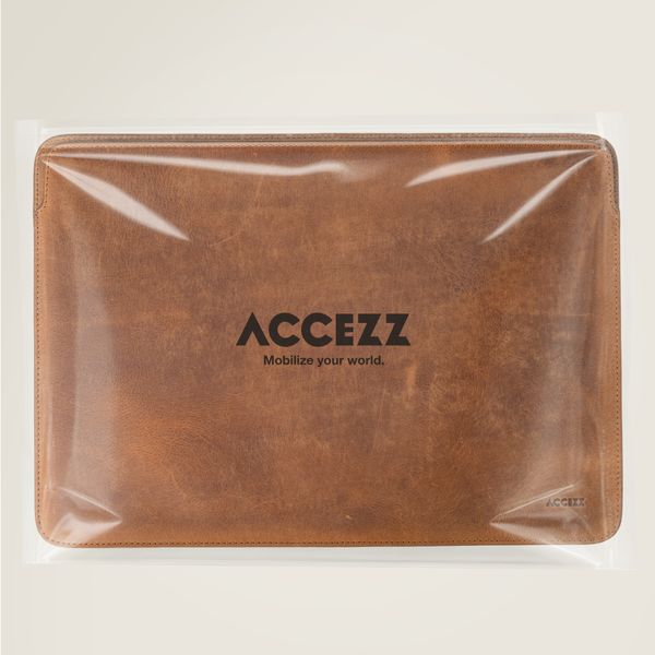 Accezz Leather Laptop Hülle Apple MacBook 14 Zoll - Laptop Sleeve - Cognac