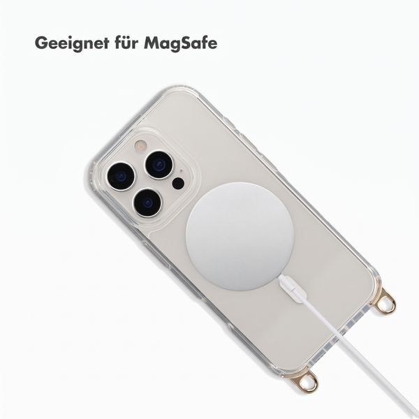 Selencia Rivièra MagSafe Backcover mit abnehmbarem Haken Apple iPhone 16 Pro - Transparent