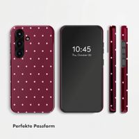 Selencia Vivid Back Cover Samsung Galaxy S25 - Happy Dots Burgundy
