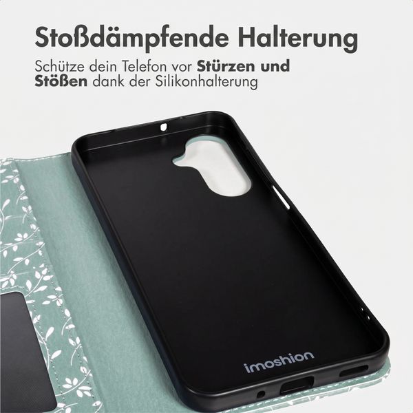 imoshion Design Klapphülle Samsung Galaxy S25 FE - Smoke Green Flowers