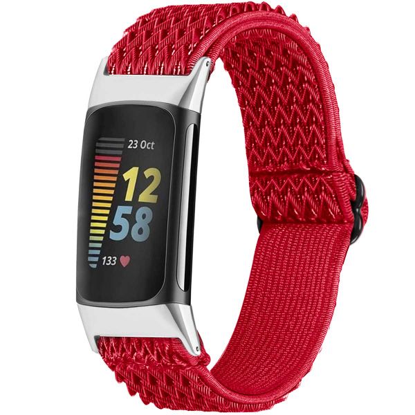 imoshion Elastische Nylonarmband für das Fitbit Charge 5 / Charge 6 - Rot