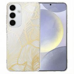 imoshion Design Hülle Samsung Galaxy S25 Plus - Golden Leaves Transparent