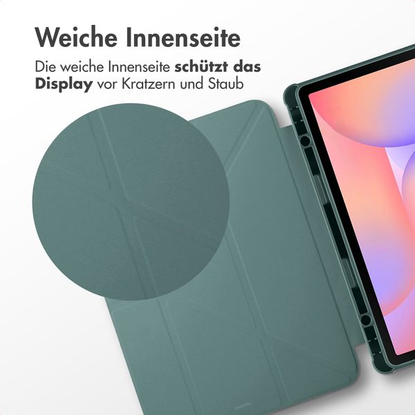 imoshion Origami Klapphülle Samsung Galaxy Tab S9 11.0 Zoll / S10 Lite / S10 FE / S9 FE 10.9 Zoll - Dunkelgrün