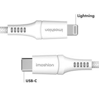 imoshion ﻿Lightning- auf USB-C-Kabel – nicht MFi-zertifiziert – Geflochtenes Gewebe – 1 m – Weiß