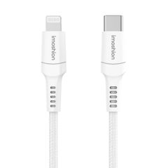 imoshion Lightning- auf USB-C-Kabel – nicht MFi-zertifiziert – Geflochtenes Gewebe – 0,25 m – Weiß