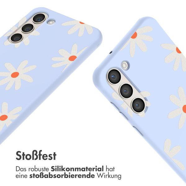 imoshion SilikonHülle design mit Band Samsung Galaxy S23 Plus - Lila Flower Distance