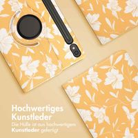 imoshion 360° drehbare Design Klapphülle Samsung Galaxy Tab S9 11.0 Zoll - Yellow Flowers