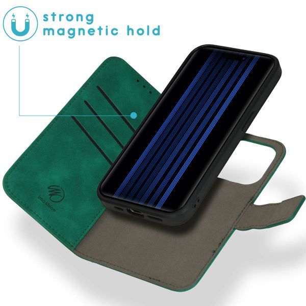 imoshion Entfernbare 2-1 Luxus Klapphülle Apple iPhone 15 Pro - Dunkelgrün