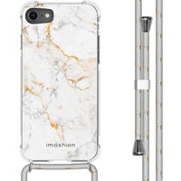 imoshion Design Hülle mit Band für das iPhone SE (2022 / 2020) / 8 / 7 - White Marble