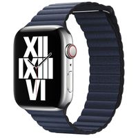 Apple ﻿Lederarmband für Apple Watch Series 1 bis 10 / SE / Ultra (2) (44/45/46/49 mm) - Größe L - Diver Blue