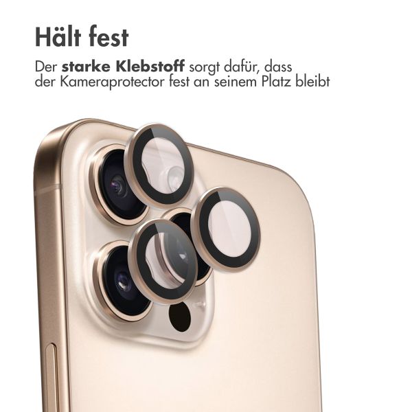 imoshion 2er-Pack Objektivschutz für Kamera für das iPhone 16 Pro / 16 Pro Max - Desert / Titanium