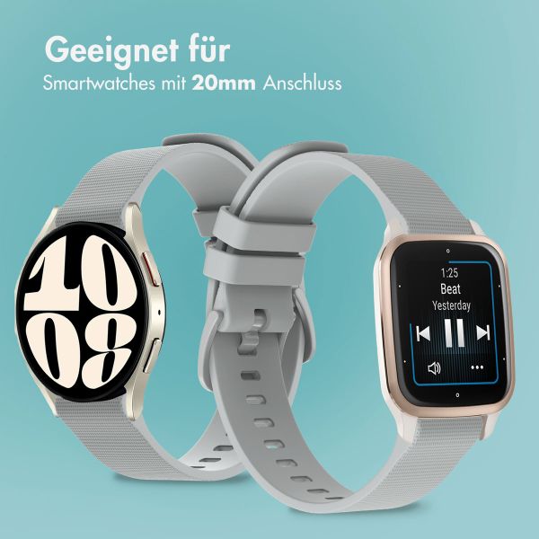 imoshion Sport-Silikonarmband mit Schnalle - Universelle 20 mm Anschluss - Grau