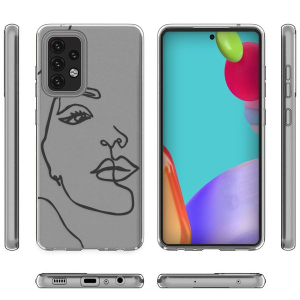 imoshion Design Hülle Samsung Galaxy A52(s) (5G/4G) - Abstraktes Gesicht