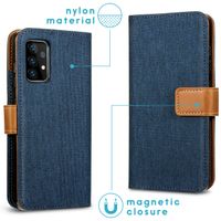 imoshion Luxuriöse Canvas-Klapphülle Samsung Galaxy A72 - Dunkelblau