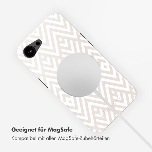 Selencia Vivid Rückabdeckung mit MagSafe Apple iPhone 16e - Beige Zigzag