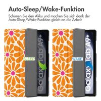 imoshion Design Trifold Klaphülle Samsung Galaxy Tab A11 Plus / A9 Plus - Orange Flower Connect