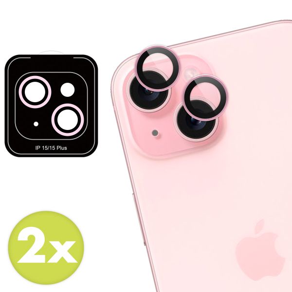 imoshion 2er-Pack Objektivschutz für Kamera für das Apple iPhone 15 / 15 Plus - Pink