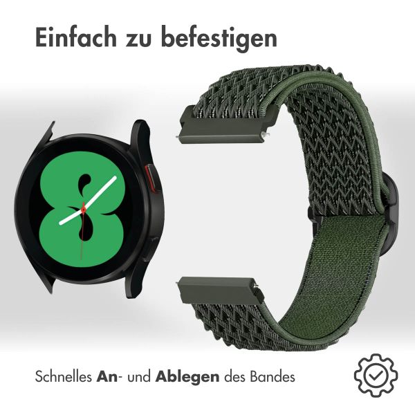 imoshion Elastisches Nylonarmband -   Universelle 20 mm Anschluss - Dunkelgrün