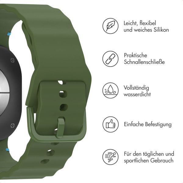 imoshion Wave Silikonarmband für das  Samsung Galaxy Watch 8 (40/44mm) / Classic (46mm) - Dunkelgrün