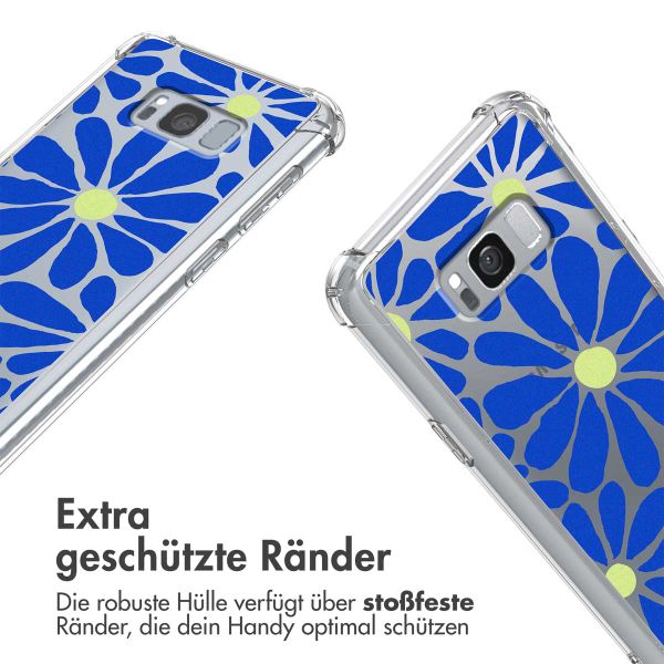 imoshion Design Hülle mit Band für das Samsung Galaxy S8 - Cobalt Blue Flowers Connect