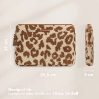 Selencia Teddy Laptop Hülle 15-16 Zoll - Laptop Sleeve - Vanilla Leopard