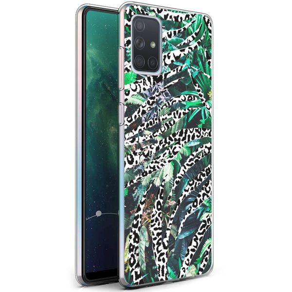 imoshion Design Hülle Galaxy A71 - Dschungel - Weiß / Schwarz / Grün