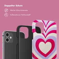 Selencia Vivid Back Cover Apple iPhone 11 - Double Hearts Rubine Red Lilac
