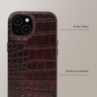 Selencia Croco Backcover mit MagSafe Apple iPhone 15 - Choco Brown