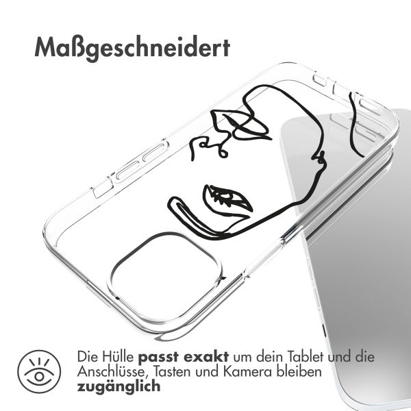 imoshion Design Hülle für das iPhone 14 - Line Art Woman White