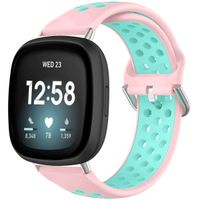 imoshion Silikonband Sport für das Fitbit Versa 4 / 3 / Sense (2) - Rosa / Mintgrün