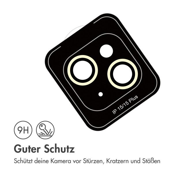 imoshion 2er-Pack Objektivschutz für Kamera für das Apple iPhone 15 / 15 Plus - Yellow